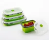 Ny design Creative Foldbar Silica Gel Lunch Box Insolation ThreePiece Set Bento Boxes Student Sealed Crisper Kitchen Tools249n