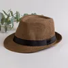 Pala de verão Britânico pai-filho jazz homens proteção solar chapéu de palha praia modelos adultos chapéu de palha WCW368