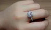 Drop Shipping Hot Sale Simple Fashion Jewelry 925 Sterling Silver Cushion Shape White Topaz CZ Diamond Women Wedding Band Ring Gift