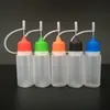 Preço de fábrica 10ml (1/3 oz) Garrafas de gotas de plástico com tampas de agulha Dicas seguras LDPE para E CIG CE4 Protank Vape Vape Líquido