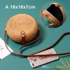 Round Straw Bags Women Summer Rattan Bag Handmade Woven Beach Cross Body Bag Circle Bohemia Handbag WCW497