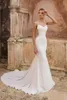 Splendida progettista della sirena del raso Abiti da sposa 2020 spalline Backless lusso Bead Abito da sposa sweep treno Beach Boho Abiti da sposa