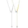 NIEUWE Desgin Simple Y Shape Chain Imitatie Pearl Pendant ketting voor vrouwen sierlijke mode roestvrijstalen Long Chain Statement ketting