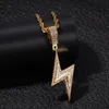 Collier pour hommes Sliver Gold Lightning Chain Zircon Iced Pendants Hip Hop Jewelry Rap Style Pendant Creative 6525278