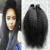 Grof Yaki Tape in Hair Extensions Menselijk Haar 100% Echte Remy 40 Stks Kinky Straight Skin Inslag European Adhesive PU Hair 16 "18" 20 "