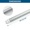 25st-T8 LED-ljusrör 4ft 60W LED-rörlampor D-formade trippelsidor 3 rader LED-ersättningslampor för 4 fot lysrör fixtur