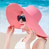 Zarif Stil Büyük Brim Straw Yetişkin Kadın Kız Moda Güneş Uv Koruyun Büyük Yay Yaz Plaj Şapka C19041701