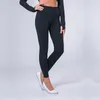 L-32 Düz Renk Kadın yoga pantolonları Yüksek Bel Spor Salonu Giyim Tayt Elastik Spor Bayan Genel Tam Tayt Egzersiz