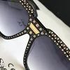 Luxury-Sunglasses For Women With Stones Design Popular Fashion Summer Style Square Top Quality UV Protection Lens Come With Case