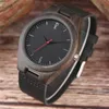 Casual Men Watches Black Natural Wood Watch Male Analog Quartz Clock Bamboo Wristwatch With Leather Armband Band Strap Gift Reloj3369964