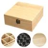 25 slots Slots Organizador de caixa de armazenamento de óleos essenciais de madeira Organizador de aromaterapia de madeira maciça portador de caixa de armazenamento para casa T200104