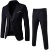 Men's Suit + Vest + Pants 3 Pieces Sets Slim Suits Wedding Party Blazers Jacket Men's Business Groomsman Suit Pants Vest Sets