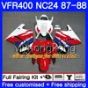 Corps pour HONDA RVF400R VFR400RR RVF400RR VFR400R 1987 1988 267HM.27 VFR400 R NC24 V4 RVF VFR 400 R VFR 400R 87 88 Kit de carénage