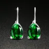 6 Pairs Luckyshine New Green Water Drop Crystal Zircon Earring Sliver For Women Dangle Earring