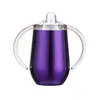 12 Colors Sippy Cups Mugs 10oz Wine Tumbler Shaped Kid Cup with Handle Stainless Steel Insulated Vacuum Tumbler Double Walled for Baby