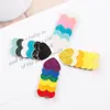 Baby Girls Glitter Heart Barrettes Kids Love Rainbow Candy Color Hairclips Heart Shaped BB Clip for Kids Cute Hair Accessories M1219