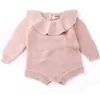 Newborn Triangle Onesies Младенческие моды боди Baby Rompers Girls Одежда головка вязание зимние комбинезоны детей принцесса блузка топы C6287