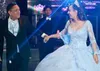 Hot Princess Ball Gown Quinceanera Abiti Flare manica lunga Applicazioni in pizzo Rosa Blu Dolce 16 Abito Puffy Tulle Abiti da ballo