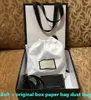 Una caja de regalo a juego Juego de correas de calidad superior cinturones negro marca diseñador de bronce hebilla de la correa de cuero real perfecto bolsas de papel y bolsa de polvo portátiles