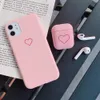 Söt mjuka väska till iPhone 11 Pro X XR XS Max för Apple AirPods 1 2 Love Heart Phone Cover för iPhone 8 Plus 7 6s 6 5 5S SE 2020