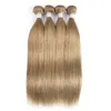 Bundles de tissage de cheveux raides blonds cendrés # 8 Extensions de cheveux humains brésiliens malais indiens péruviens Remy 3 ou 4 faisceaux 16-24 pouces