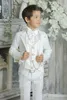 Noble Royal Boys Wear Smoking Barn Middagsdräkter Tredelade Boy Peaked Lapel Formell Dräkt Smoking för barn (jacka+väst+byxor)