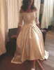 Affascinanti abiti da sposa in raso di pizzo alto e basso con maniche con fiocco e applicazioni con fascia A-Line abiti da sposa 2020 vestido de novia