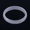 A Pair Natural Beautiful White Agate Jade Bangle Bracelet Hand-Carved SZ 68MM