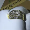 Choucongファッション男性Hiphop Ring Diamond 925スターリングシルバー記念日ウェディングバンドリング男性ゴールドカラージュエリー