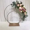 Bröllopsblomma Stand Järnhållare Metall Vase Table Centerpieces Flower Wedding Table Arch med dubbla ringar Centerpiece för Grand Event Party