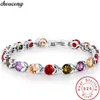 Choucong Luxury Armband Real 925 Sterling Silver Mutil Color CZ Stone Party Bröllopsarmband för Kvinnor Bröllop Mode Jewerly