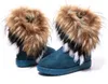 Mode Vossenbont Warme Herfst Winter Wiggen Vrouwen Snowboots Schoenen Echti Mitation Lady Korte Laars Casual Lange Schoen Maat 36-40