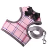 Fashion Plaid Printed Pet Harnesses Cute Bow Knot Bell Dog Vest High Quality Cat Dog Harnesses with Leashes7863447