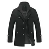 패션 - 새로운 겨울 양모 코트 슬림 피트 재킷 망 캐주얼 따뜻한 겉옷 재킷 및 코트 남성 완두콩 플러스 사이즈 남자 RS-181