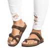 Gorąca Sprzedaż-Letnie Kobiety Sandalias 2019 Moda Lampart Płaski Sandały BeachLippers Klapki Sandalia Feminina Plus Size 35-44