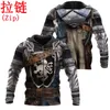 3D Tryckt Chainmail Knight Armor Men for Women Hoodie Knights Templar Harajuku Fashion Jacket Pullover Unisex Cosplay Hoodies7904831