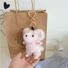 Mignon véritable véritable fourrure souris jouet porte-clés sac à main porte-clés voiture téléphone Pandent