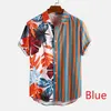 Mode Männer Hawaiian Shirt Kurzarm Streetwear Print Gestreiften Patchwork Sommer Chic Bluse 2020 Strand Camisas INCERUN S-5XL 7