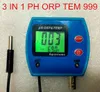 Freeshipping Nieuwe aankomen Multi-parameter 3 in 1 pH-meter ORP-testentemperatuur voor zwembaden Waterkwaliteitstest met achtergrondverlichting