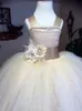 New Lovery Flower Girl Dresses For Weddings Puffy Spaghetti Straps Lace Tulle Sleeveless Princess Girls Birthday Party Pageant Gowns