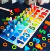 Montessori Educational Wooden Toys Children Busy Board Math Fishing Children039s Preschina in legno Montessori Toy Counting Geome4699119