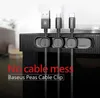 Baseus Magnetic Cable Clip för mobiltelefon USB-datakabel Organisatör Magnetisk hållare Desktop Cable Winder