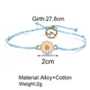2020 богемный стиль Daisy Подсолнечное браслет ручной регулируемый Rope цепи кулон браслет для женщин Summer Beach Jewelry Pulseras