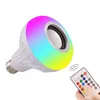 Bluetooth Bulb Smart E27 LED LED RGB Stage Light Wireless Bluetooth O Musica per altoparlanti suonando lampada dimmebile con telecomando3907005