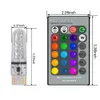 10xカラフルなカーライトシリコンRGB LED 12V 6SMDアクセサリーストロボT10ナンバープレートランプ警告リモコンウェッジバルブス6734642