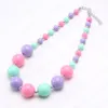 Girls Jewelry Kids Coloful Beads Necklace Candy Color Baby Chunky Necklace Multicolor Children Choker Gift For Party