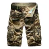 Short d'été pour hommes, outillage de Camouflage, couleur unie, fermeture éclair, multi-sacs, pantalons décontractés à cinq points pour hommes