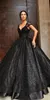 Black Ball Gown Princess Gothic Wedding Dresses With Straps Sweetheart Pearls Lace Floor Length Non White Bridal Gowns Custom Made