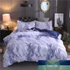 Stone Pattern Companter Bedding Set Queen Size Reactive Printing Beddings Vit och svart marmor duvet täcker set