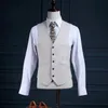 Три Кусок Бизнес Формальные Мужские костюмы Зубчатый отворотом One Button сшитое Свадебные Groom Смокинги (куртка + брюки + жилет)